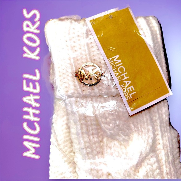 Michael Kors Braided Knit Mittens - Soft Wool Blend, NWT - Picture 1 of 9
